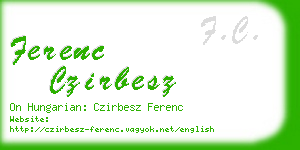 ferenc czirbesz business card